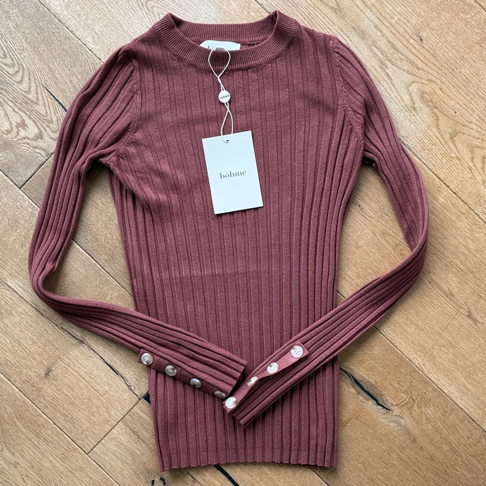 Bohme Long Sleeve Ribbed Top NWT